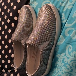 Aldo slip on glitter shoes
